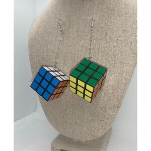 Retro Rubic Cube Earrings